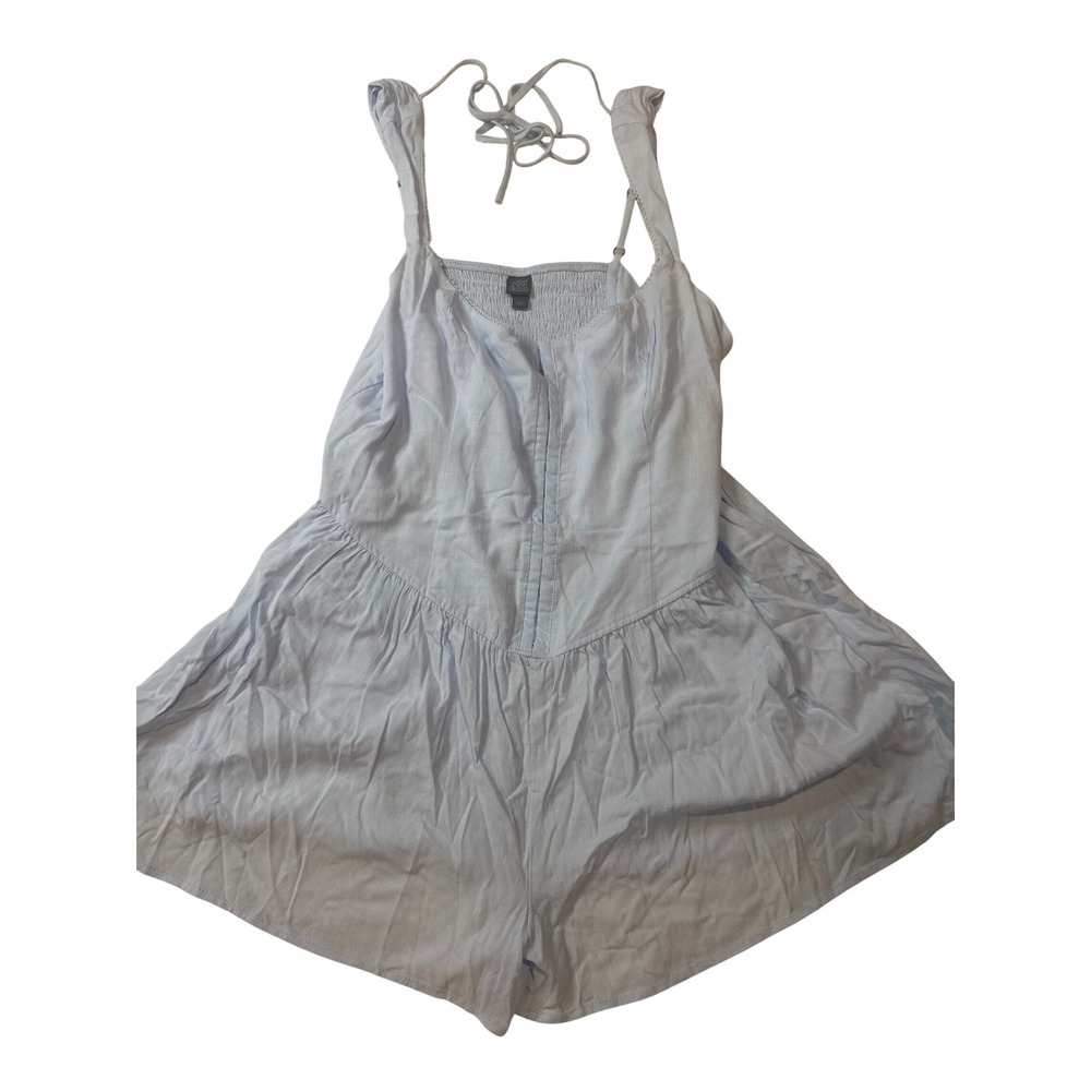 Wild Fable Romper Women Large Light Blue NWT Hook and Eye‎ Smocked Back Boho